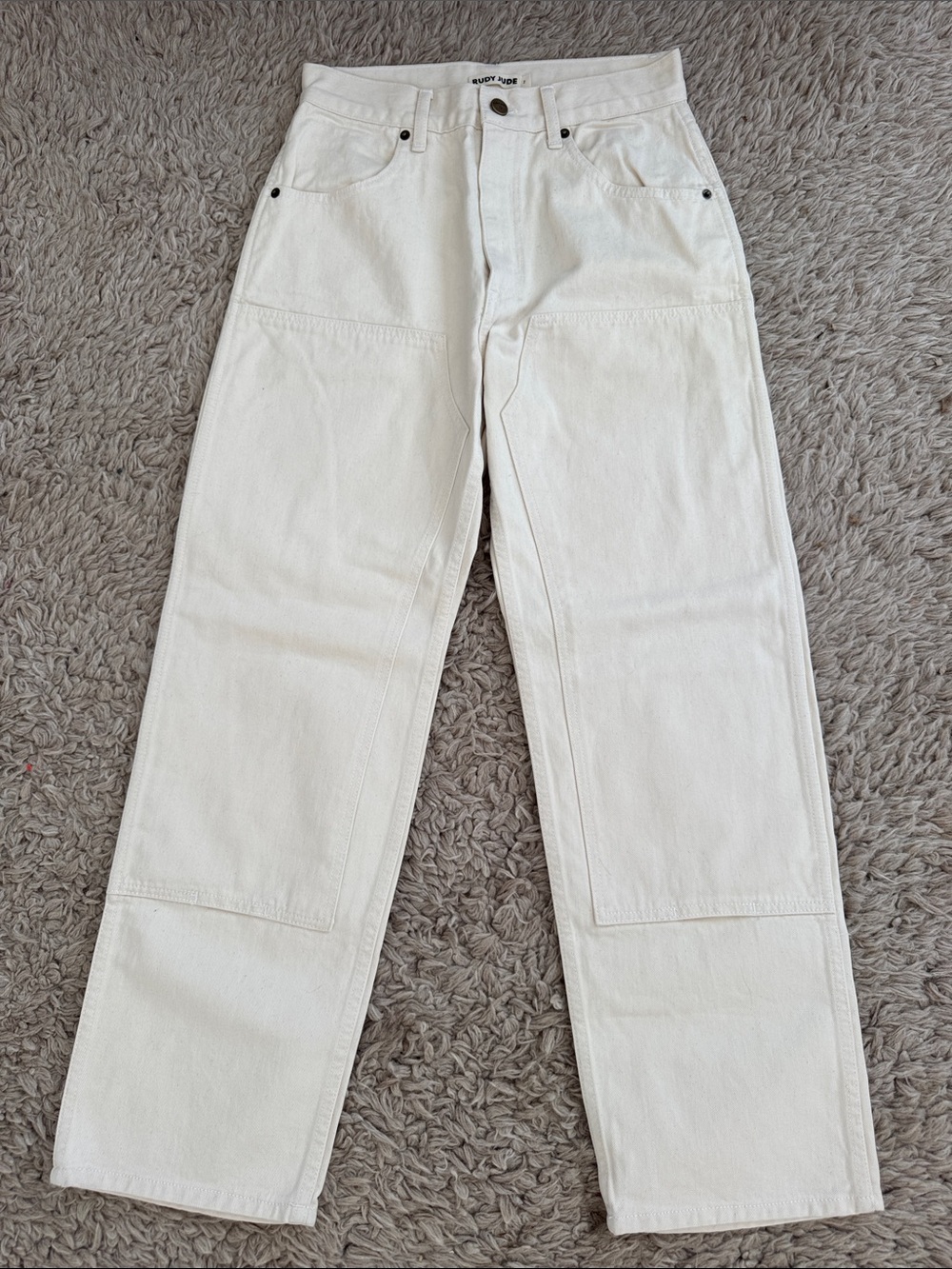 Rudy Jude Women's White Boyfriend Jeans